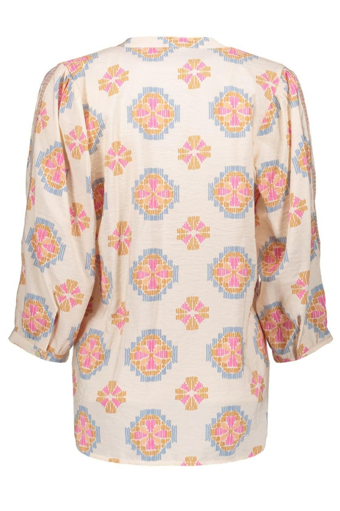 MOZAIK PRINT BLOUSE 53260 20 Sand/Pink